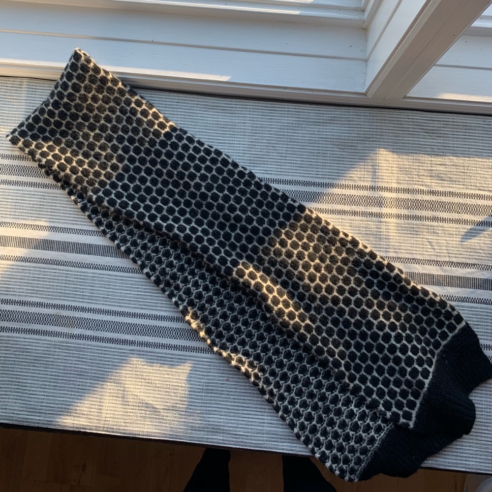 Black & White Patterned Lambswool J. Crew Scarf